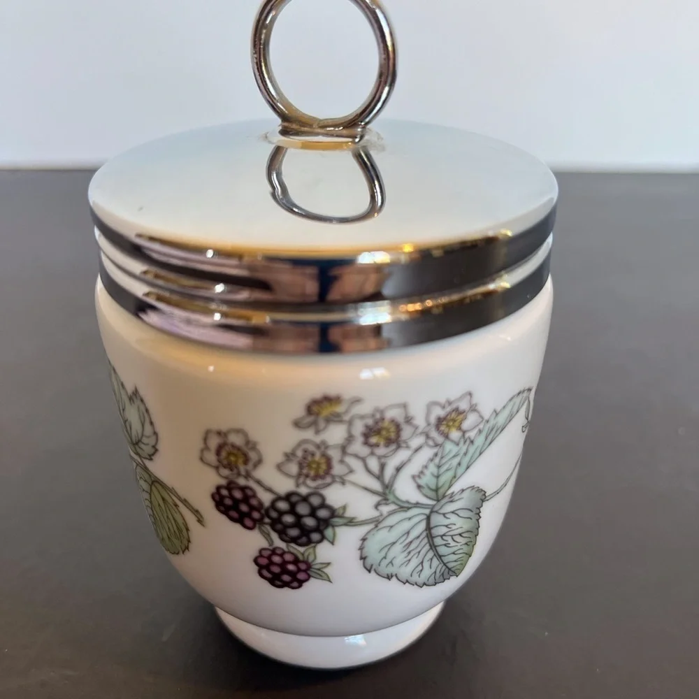 Royal Worcester Large Double Egg Coddler with timeless Blackberry Pattern